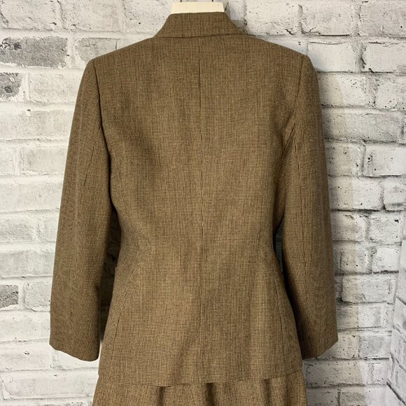 Vintage 60s 70s Tweed Wool Blend Blazer Midi Skirt 2 Piece Mod Retro Set - Picture 4 of 16
